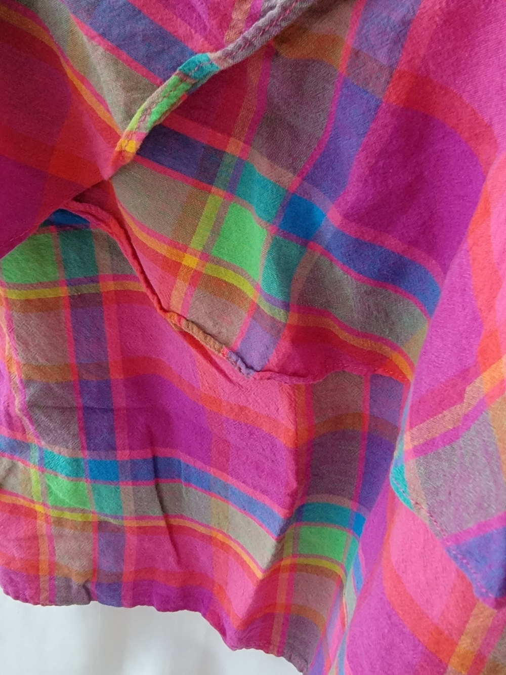 Colorful Plaid Ruffle Asymmetrical Cami Top - Picture 2 of 5